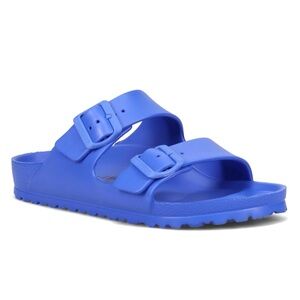 Birkenstock Arizona Essentials EVA Blue Slides Pool Shoes Double Buckle Sandals